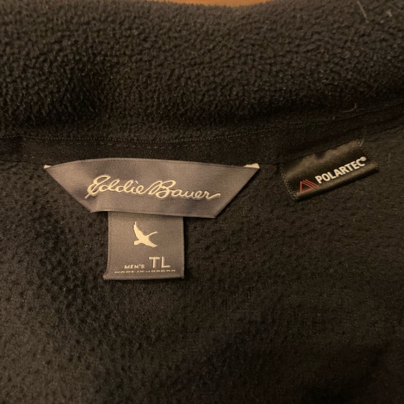 Eddie Bauer 1/4 Zip Pullover Size Large(Tall) Black - Picture 2 of 4
